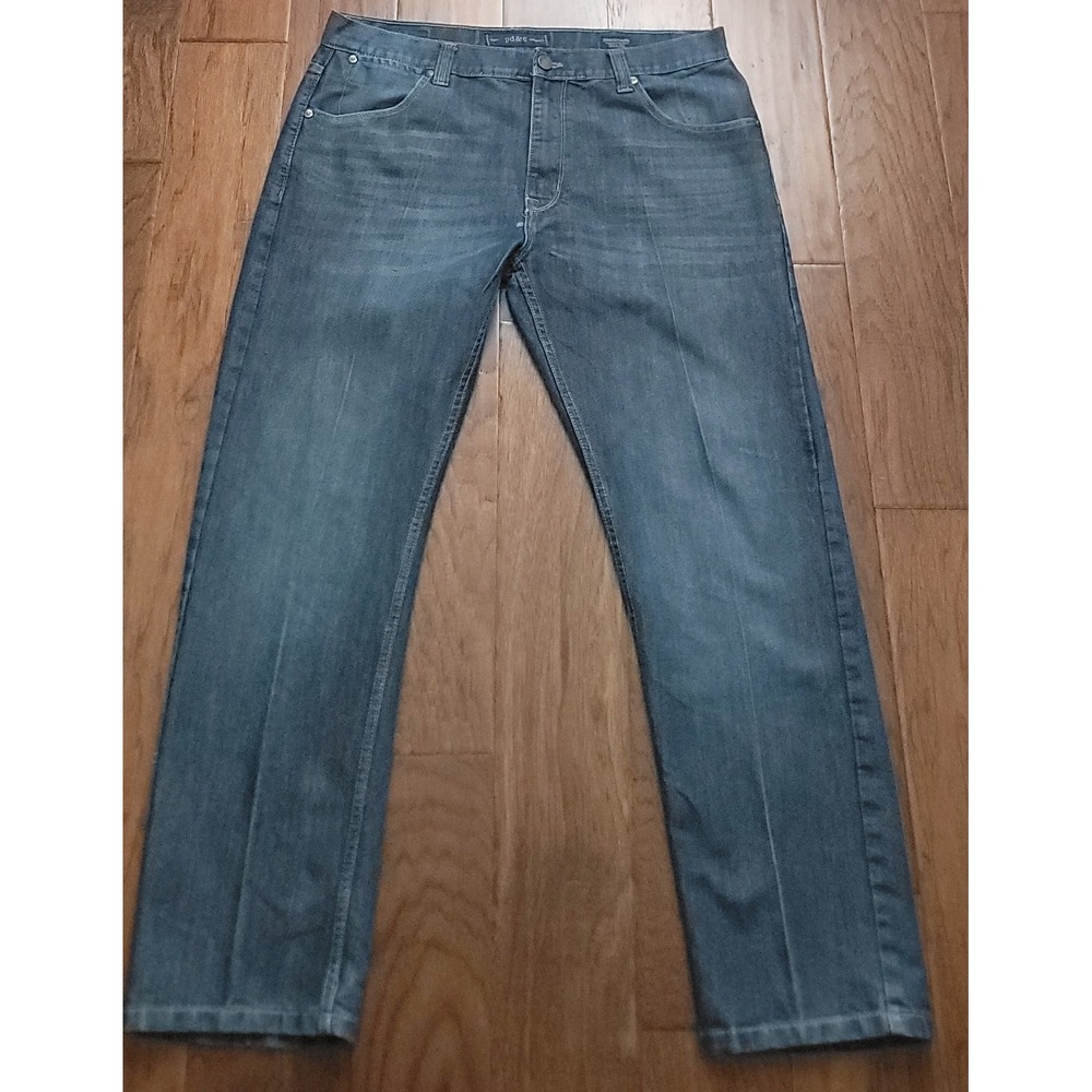 Pd & C MEN BLUE SLIM STRAIGHT DARK WASH & FADED LOOK DENIM JEANS 36x32